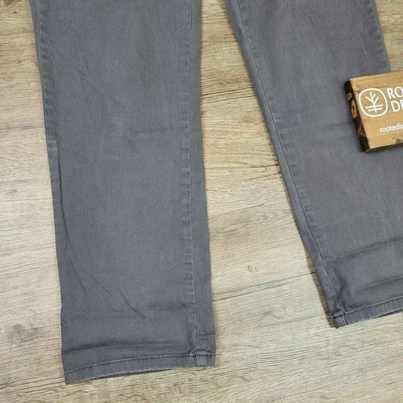 LOFT Ann Taylor Jeans Gray Solid Casual Cotton Pants Straight Leg Flat Front 4 - Picture 2 of 9